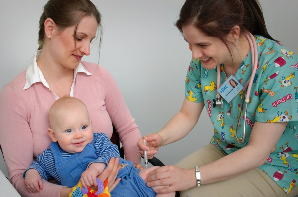 Medical image sharing - baby getting vaccinated